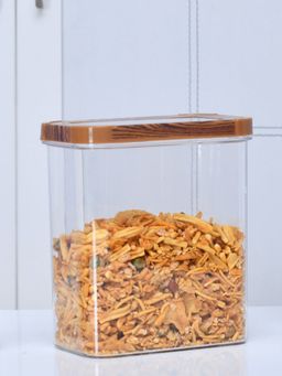 At Home by Nilkamal - Multipurpose Rectangular 1800ml Canister Storage Container (Brown)