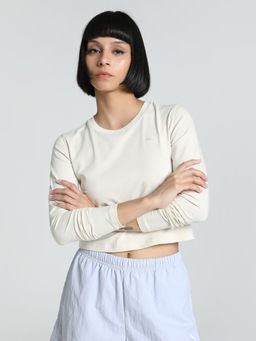 Puma - Wardrobe Essentials Women's Slim Fit Long Sleeve Crop Top