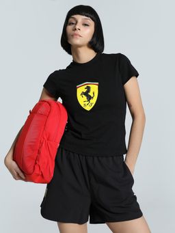 Puma - Ferrari Race Big Shield Women's Slim Fit Motorsport T-Shirt