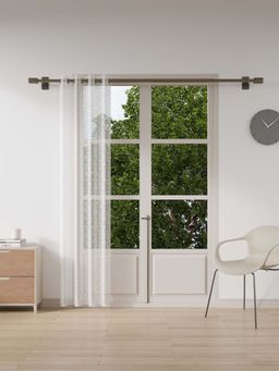 Ddecor Live Beautiful - 1 Piece of 7 Ft Door Ready Made White Polyester Curtain