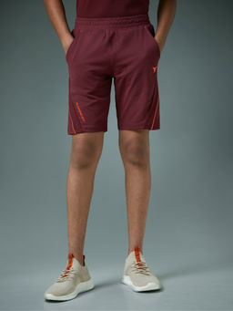 Technosport - Boy's Sports Slim Fit Maroon Shorts