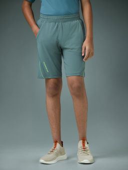 Technosport - Boy's Sports Slim Fit Green Shorts