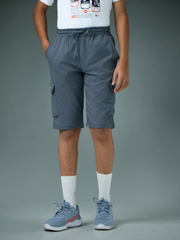 Technosport - Boy's Sports Slim Fit Grey Cargo Shorts
