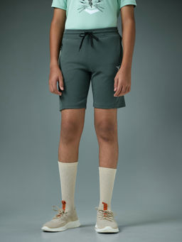 Technosport - Boy's Sports Slim Fit Green Shorts
