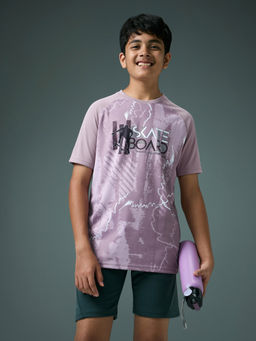 Technosport - Boy's Sports Slim Fit Purple T-Shirt