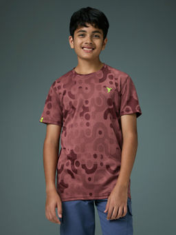 Technosport - Boy's Sports Slim Fit Rust T-Shirt