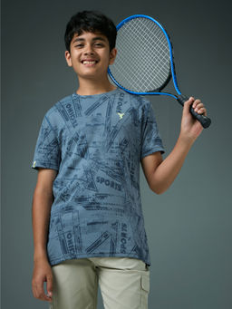 Technosport - Boy's Sports Slim Fit Blue T-Shirt