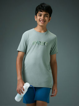 Technosport - Boy's Sports Slim Fit Green T-Shirt