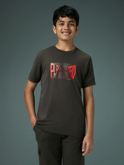 Technosport - Boy's Sports Slim Fit Black T-Shirt
