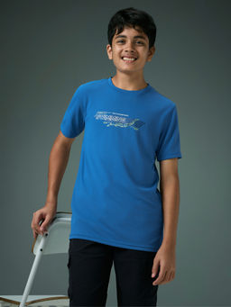 Technosport - Boy's Sports Slim Fit Blue T-Shirt