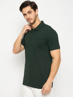 98 Degree North - Mens Half Sleeves Olive Polo T-Shirt