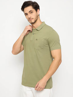 98 Degree North - Mens Half Sleeves Green Polo T-Shirt