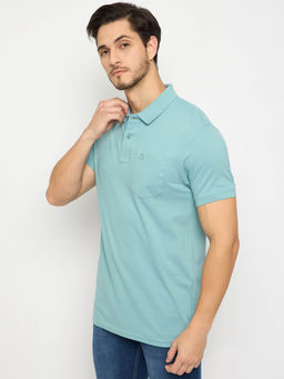 98 Degree North - Mens Half Sleeves Turquoise Polo T-Shirt