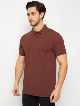 98 Degree North - Mens Half Sleeves Rust Polo T-Shirt