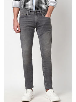 Peter England - Men Grey Mid Wash Skinny Jeans