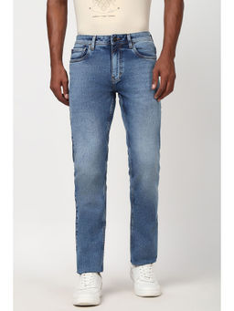 Peter England - Men Blue Mid Wash Classic Jeans