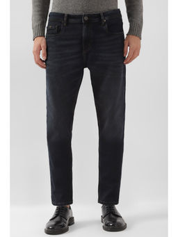 Peter England - Men Black Light Wash Slim Straight Jeans