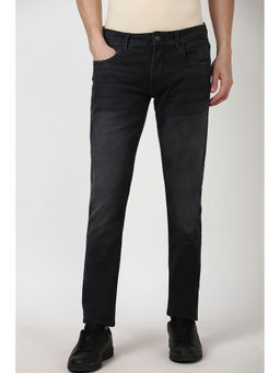 Peter England - Men Black Light Wash Low Skinny Fit Jeans
