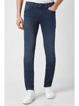 Van Heusen - Men Navy Mid Wash Regular Fit Jeans