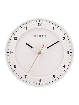 Titan - Contemporary White Wall Clock with Domed Glass and Silent Sweep
