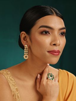 MINAKI - Green Jewellery Drop and Dangler Earrings