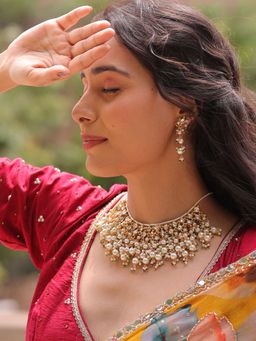 BINNI - Pearl Majesty Pachi Kundan Necklace Set