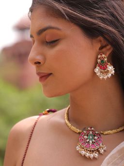 BINNI - Pink Aura Kundan Necklace Set