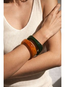 Niska - Ivory and Ember Resin Bangles (Pack of 2)