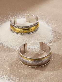 Niska - Silver Oxidized Bracelet Cuffs (Pack of 2)