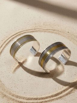 Niska - Silver Oxidized Bracelet Cuffs (Pack of 2)