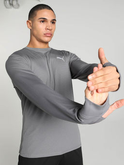Puma - RUN FAVORITE LS Men Grey T-Shirt