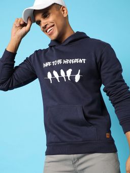 Campus Sutra - Typography Print Hoodie Kangaroo Pocket