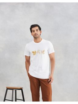 Fabindia - White Cotton Printed T-Shirt