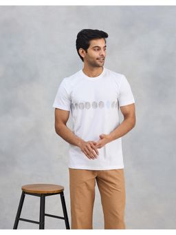 Fabindia - White Cotton Printed T-Shirt