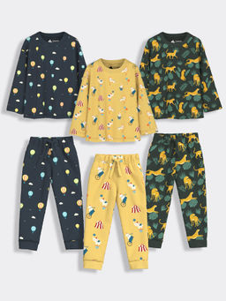 Orange Sugar - Cheetah, Hot Air & Circus T-Shirt & Joggers (Pack of 3)