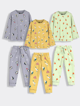 Orange Sugar - Penguin, Circus & Bliss T-Shirt & Joggers (Pack of 3)