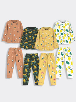 Orange Sugar - Circus, Lemon, Penguin Chill & Cheetah T-Shirt & Joggers (Pack of 4)