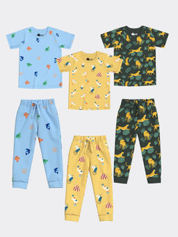 Orange Sugar - Cheetah, Circus & Underwater T-Shirt & Joggers (Pack of 3)