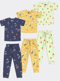 Orange Sugar - Circus, Orange Bliss & Space T-Shirt & Joggers (Pack of 3)