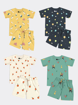 Orange Sugar - Hot Air, Jungle, Circus & Oranges T-Shirt & Shorts (Pack of 4)