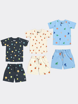 Orange Sugar - Hot Air, Underwater & Oranges T-Shirt & Shorts (Pack of 3)