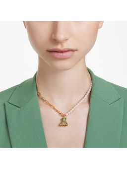 SWAROVSKI - Teddy Necklace Crystal Pearl Bear Multicolored Gold-Tone Plated