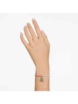 SWAROVSKI - Teddy Bracelet Crystal Pearl Bear Green Gold-Tone Plated