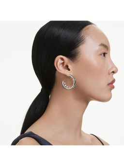 SWAROVSKI - Sublima Hoop Earrings White Rhodium Plated