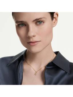 SWAROVSKI - Swan Necklace Mixed Cuts Swan White 18K Gold Finish