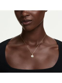 SWAROVSKI - White Una Angelic Necklace Cushion Cut White 18K Gold Finish