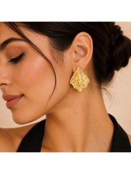 Blysk Jewels - 18K Gold Plated Textured Stud Earrings