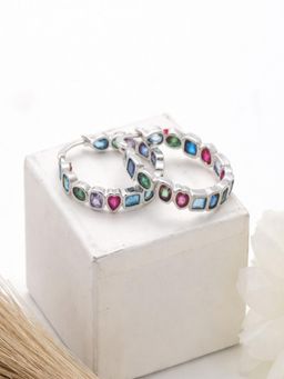 Blysk Jewels - Multicolor Zircon Hoop Earrings
