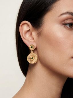 Accessorize London - Women Double Disc Drop Earrings
