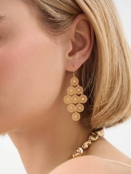 Accessorize London - Women Filigree Disc Drop Earrings